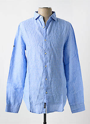 Chemise manches longues manches longues bleu SUPERDRY homme