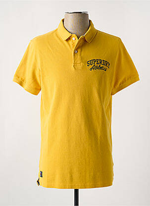 Polo stretch manches courtes jaune SUPERDRY homme