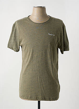 T-shirt tissage chiné manches courtes vert PEPE JEANS homme
