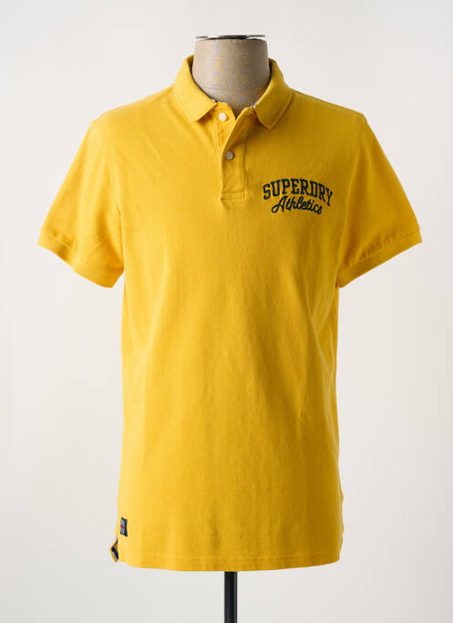 Polo stretch manches courtes jaune SUPERDRY homme