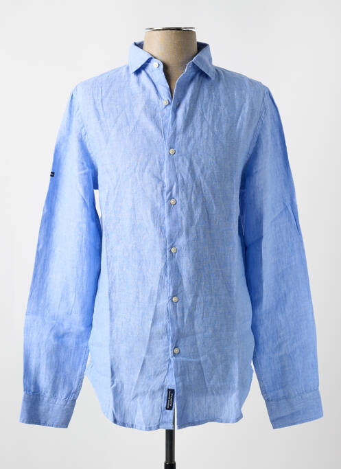 Chemise manches longues bleu SUPERDRY pour homme