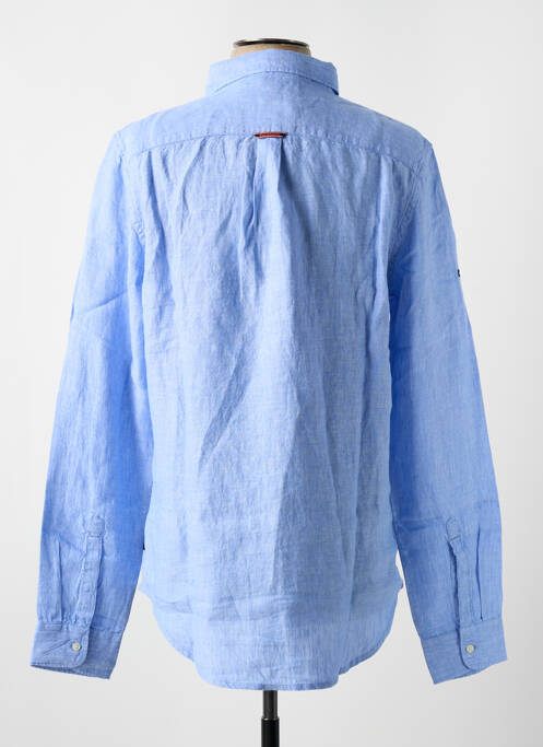 Chemise manches longues bleu SUPERDRY pour homme