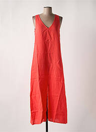 Robe longue tissage crêpe sans manche rouge LE BOUDOIR D'EDOUARD femme