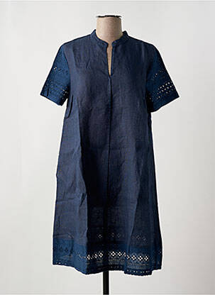 Robe mi-longue manches courtes manches courtes bleu LE BOUDOIR D'EDOUARD femme