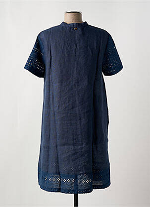 Robe mi-longue manches courtes manches courtes bleu LE BOUDOIR D'EDOUARD femme