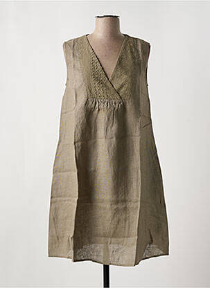 Robe courte sans manche sans manche marron LE BOUDOIR D'EDOUARD femme