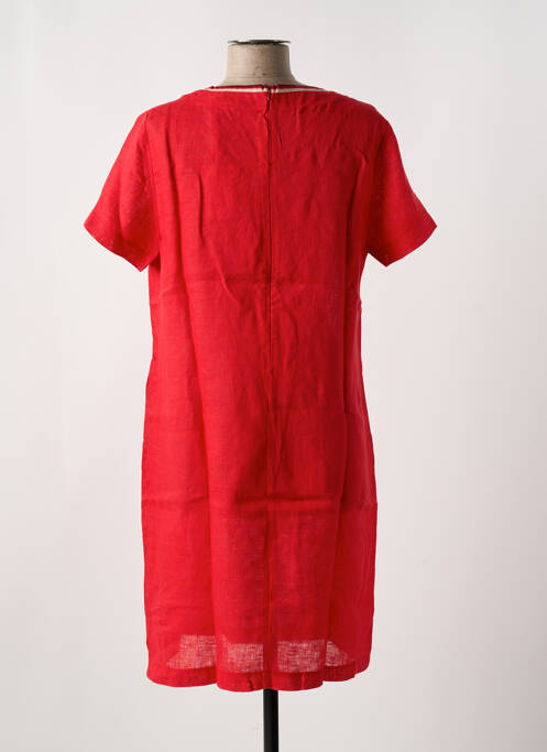 Robe mi-longue tissage crêpe manches courtes rouge LE BOUDOIR D'EDOUARD femme