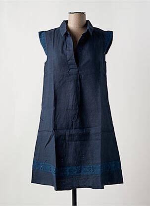 Robe courte manches courtes manches courtes bleu LE BOUDOIR D'EDOUARD femme
