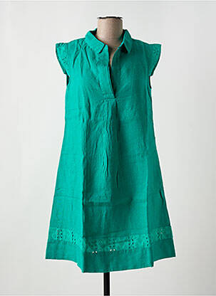 Robe courte manches courtes manches courtes vert LE BOUDOIR D'EDOUARD femme