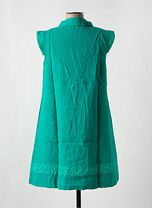 Robe courte manches courtes manches courtes vert LE BOUDOIR D'EDOUARD femme