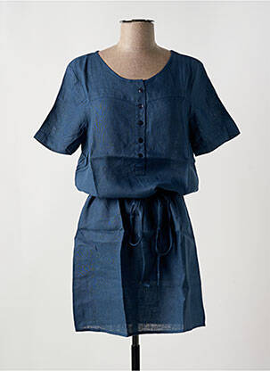 Robe courte manches courtes manches courtes bleu LE BOUDOIR D'EDOUARD femme