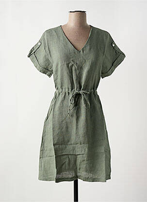 Robe courte manches courtes manches courtes vert LE BOUDOIR D'EDOUARD femme
