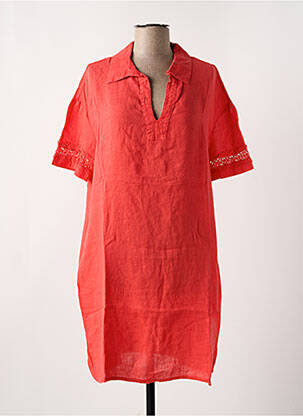 Robe courte manches courtes manches courtes rouge LE BOUDOIR D'EDOUARD femme