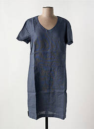 Robe courte fermeture zippée au dos manches courtes bleu LE BOUDOIR D'EDOUARD femme