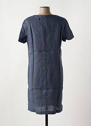 Robe courte fermeture zippée au dos manches courtes bleu LE BOUDOIR D'EDOUARD femme