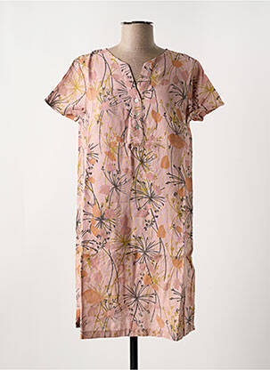 Robe courte imprimé fleurs manches courtes rose LE BOUDOIR D'EDOUARD femme