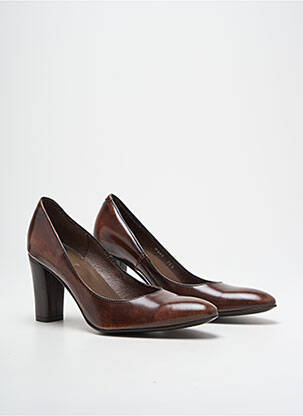 Escarpins matière lisse talon de 7 à 9cm marron MURATTI femme