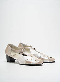 Sandales/nu pieds tissage satiné talon de 4 à 6cm beige ALEXANDRIA femme