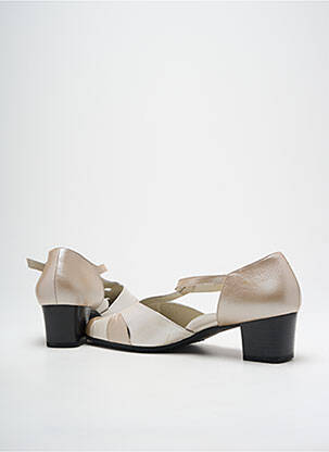 Sandales/nu pieds tissage satiné talon de 4 à 6cm beige ALEXANDRIA femme
