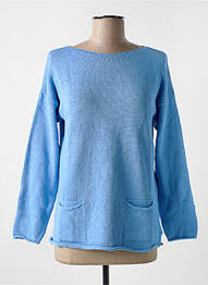 Pull tissage chiné manches longues bleu LE BOUDOIR D'EDOUARD femme