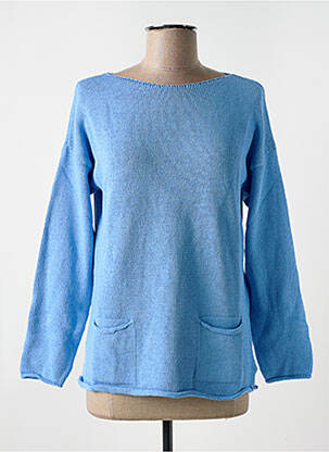 Pull tissage chiné manches longues bleu LE BOUDOIR D'EDOUARD femme
