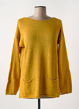 Pull tissage chiné manches longues jaune LE BOUDOIR D'EDOUARD femme