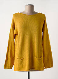 Pull tissage chiné manches longues jaune LE BOUDOIR D'EDOUARD femme