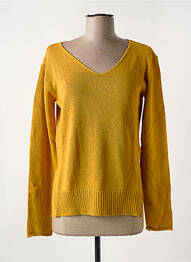 Pull tissage chiné manches longues jaune LE BOUDOIR D'EDOUARD femme