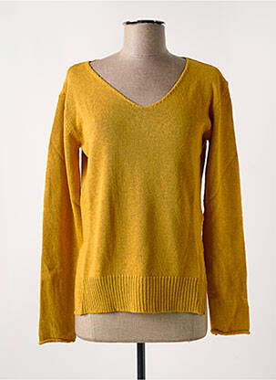 Pull tissage chiné manches longues jaune LE BOUDOIR D'EDOUARD femme
