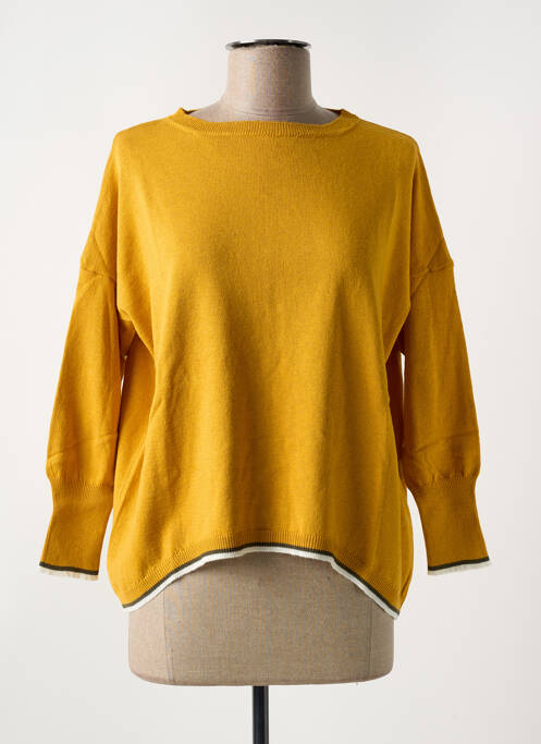 Pull stretch manches longues jaune LE BOUDOIR D'EDOUARD femme