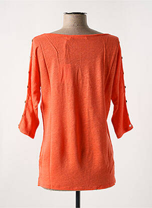 T-shirt manches 3/4 manches 3/4 orange LE BOUDOIR D'EDOUARD femme