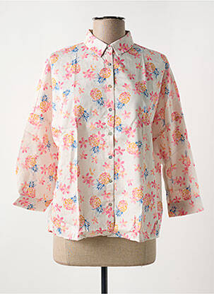 Chemisier imprimé fleurs manches 3/4 beige LE BOUDOIR D'EDOUARD femme