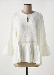 Blouse col rond manches longues beige LE BOUDOIR D'EDOUARD femme