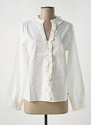 Blouse légère et transparente manches longues beige LE BOUDOIR D'EDOUARD femme