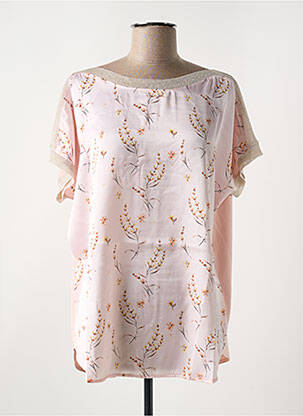T-shirt stretch manches courtes rose LE BOUDOIR D'EDOUARD femme