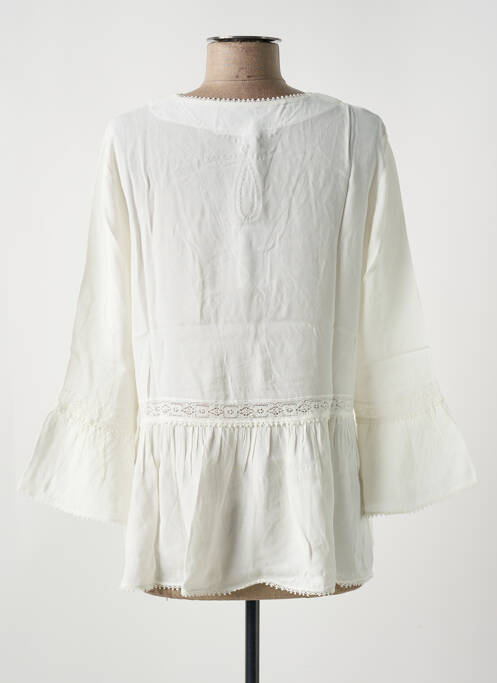 Blouse col rond manches longues beige LE BOUDOIR D'EDOUARD femme