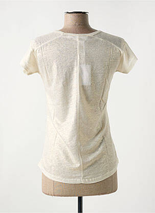 T-shirt col v manches courtes beige LE BOUDOIR D'EDOUARD femme