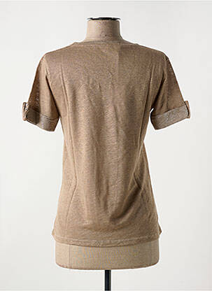 T-shirt col v manches courtes marron LE BOUDOIR D'EDOUARD femme