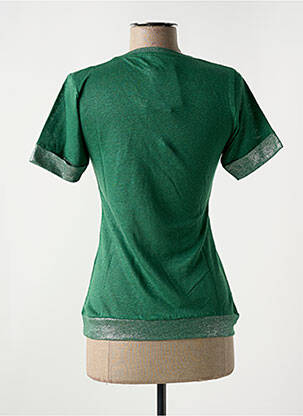 T-shirt stretch manches courtes vert LE BOUDOIR D'EDOUARD femme