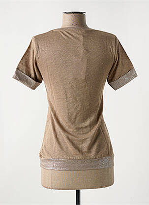 T-shirt stretch manches courtes marron LE BOUDOIR D'EDOUARD femme