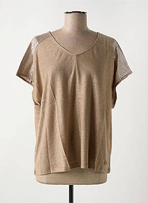 T-shirt coupe droite manches courtes marron LE BOUDOIR D'EDOUARD femme
