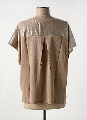 T-shirt coupe droite manches courtes marron LE BOUDOIR D'EDOUARD femme