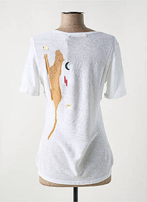 T-shirt col v manches courtes blanc LE BOUDOIR D'EDOUARD femme