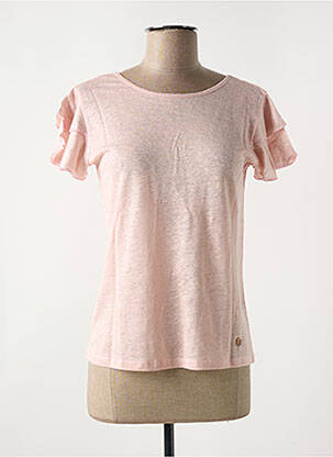 T-shirt coupe cintrée manches courtes rose LE BOUDOIR D'EDOUARD femme