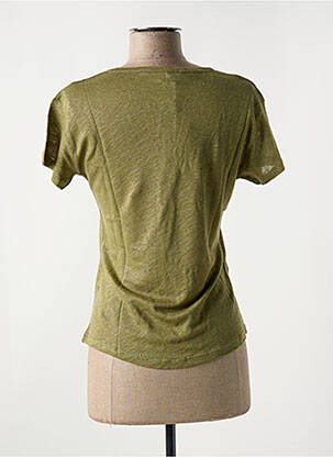 T-shirt col v manches courtes vert LE BOUDOIR D'EDOUARD femme