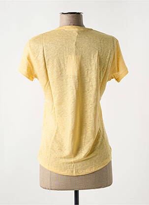 T-shirt col v manches courtes jaune LE BOUDOIR D'EDOUARD femme