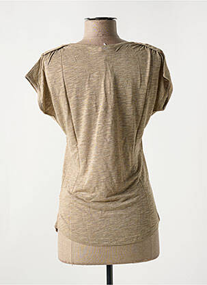 T-shirt col v manches courtes marron LE BOUDOIR D'EDOUARD femme