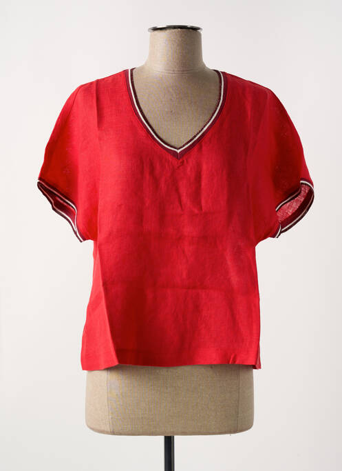 Blouse manches courtes manches courtes rouge LE BOUDOIR D'EDOUARD femme