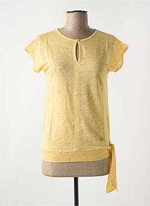 T-shirt stretch manches courtes jaune LE BOUDOIR D'EDOUARD femme