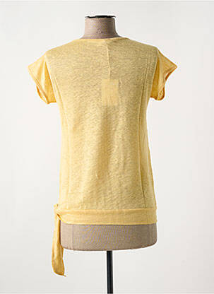 T-shirt stretch manches courtes jaune LE BOUDOIR D'EDOUARD femme